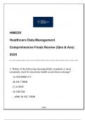 HIM220 &lpar; HC DATA MGT&rpar; COMPREHENSIVE FINALS REVIEW 2025 ANSWERED