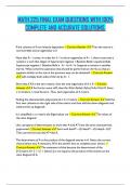 MATH 225 FINAL EXAM QUESTIONS WITH 100&percnt; COMPLETE AND ACCURATE SOLUTIONS&period;