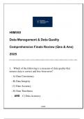 HIM550 &lpar;DATA MGT & DATA QUALITY&rpar; COMPREHENSIVE FINALS REVIEW 2025