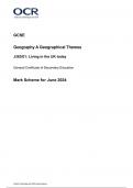 OCR GCSE Geography A &lpar;Geographical Themes&rpar; J383&sol;01 JUNE 2024 MARK SCHEME&colon; Living in the UK Today