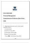 C214 FINC 6000 &lpar;FINANCIAL MANAGEMENT&rpar; COMPREHENSIVE FA REVIEW 2025 ANSWERED