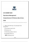 C215 MGMT 6020 &lpar;OPERATIONS MGT&rpar; COMPREHENSIVE FA REVIEW 2025 ANSWERED&period;