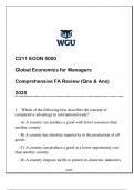 C211 ECON 5000 &lpar;GLOBAL ECONOMICS&rpar; COMPREHENSIVE FA REVIEW 2025 ANSWERED&period;