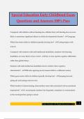 Special Education Early Childhood Exam Questions and Answers 100&percnt; Pass