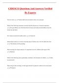CIDESCO Questions And Answers Verified  By Experts