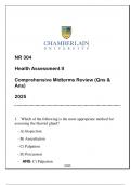 NR 304 &lpar;HEALTH ASSESSMENT II&rpar; COMPREHENSIVE MIDTERMS REVIEW 2025 ANSWERED&period;