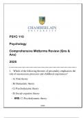 PSYC 110 &lpar;PSYCHOLOGY&rpar; COMPREHENSIVE MIDTERMS REVIEW 2025 ANSWERED