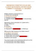 ORTHOTICS WRITTEN EXAM 2025 LATEST QUESTIONS AND DETAILED CORRECT ANSWERS &vert; A&plus; GRADED 2025&sol;2026