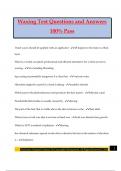 Waxing Test Questions and Answers 100&percnt; Pass