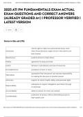 2025 ATI PN FUNDAMENTALS EXAM ACTUAL EXAM QUESTIONS AND CORRECT ANSWERS &lpar;ALREADY GRADED A&plus;&rpar; &vert; PROFESSOR VERIFIED &vert; LATEST VERSION