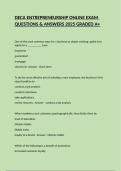 DECA ENTREPRENEURSHIP ONLINE EXAM QUESTIONS & ANSWERS 2025 GRADED A&plus;