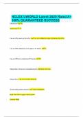 NCLEX UWORLD Latest 2025 Rated A&plus; 100&percnt; GUARANTEED SUCCESS