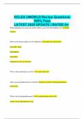 NCLEX UWORLD Review Questions 100&percnt; Pass LATEST 2025 UPDATE &vert; RATED A&plus;