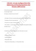 CYB 210 - 3-3 Lab&colon; Configure IPv4&comma; IPv6  Addressing and Routing Questions And  Answers 100&percnt; Correct