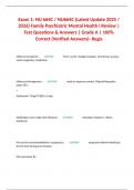 Exam 1&colon; NU 664C &sol; NU664C &lpar;Latest Update 2025 &sol; 2026&rpar; Family Psychiatric Mental Health I Review &vert; Test Questions & Answers &vert; Grade A &vert; 100&percnt; Correct &lpar;Verified Answers&rpar;- Regis