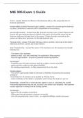 MIE 305 Exam 1 Guide Questions and Answers 100&percnt; Correct