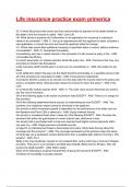 Life insurance practice exam primerica Exam 2025&sol;2026 Questions With Completed & Verified Solutions&period;