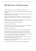 MIE 305 Exam 2 - NCSU Kuczenski Questions and Answers