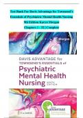 Test Bank For Davis Advantage for Townsend&rsquo;s  Essentials of Psychiatric Mental Health Nursing 9th Edition Karyn Morgan Chapters 1 - 32 &vert; Complete