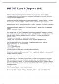 MIE 305 Exam 3 Chapters 10-12 Questions and Answers Accurate