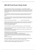 MIE 305 Final Exam Study Guide Questions and Answers 100&percnt; Correct