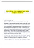 ASPE CPD Study Questions AH with  complete solutions&period;