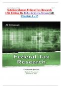 Solution Manual Federal Tax Research 13th Edition By Roby Sawyers&comma; Steven Gill  Chapters 1 - 13