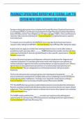 PHARMACY OPERATIONS RXPREP MPJE FEDERAL LAW 7TH EDITION WITH 100&percnt; VERIFIED ANSWERS