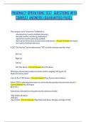 PHARMACY OPERATIONS TEST QUESTIONS WITH CORRECT ANSWERS &lpar;GUARANTEED PASS&rpar;