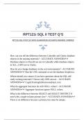 RPT121i SQL II TEST Q&rsquo;S WITH GUARANTEED ACCURATE ANSWERS &vert;VERIFIED