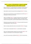 Exam 1&comma; Lecture 1 &lpar;Introduction to Speech-Language Pathology&rpar; Questions with verified answers
