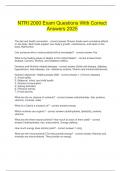   NTRI 2000 Exam Questions With Correct Answers 2025