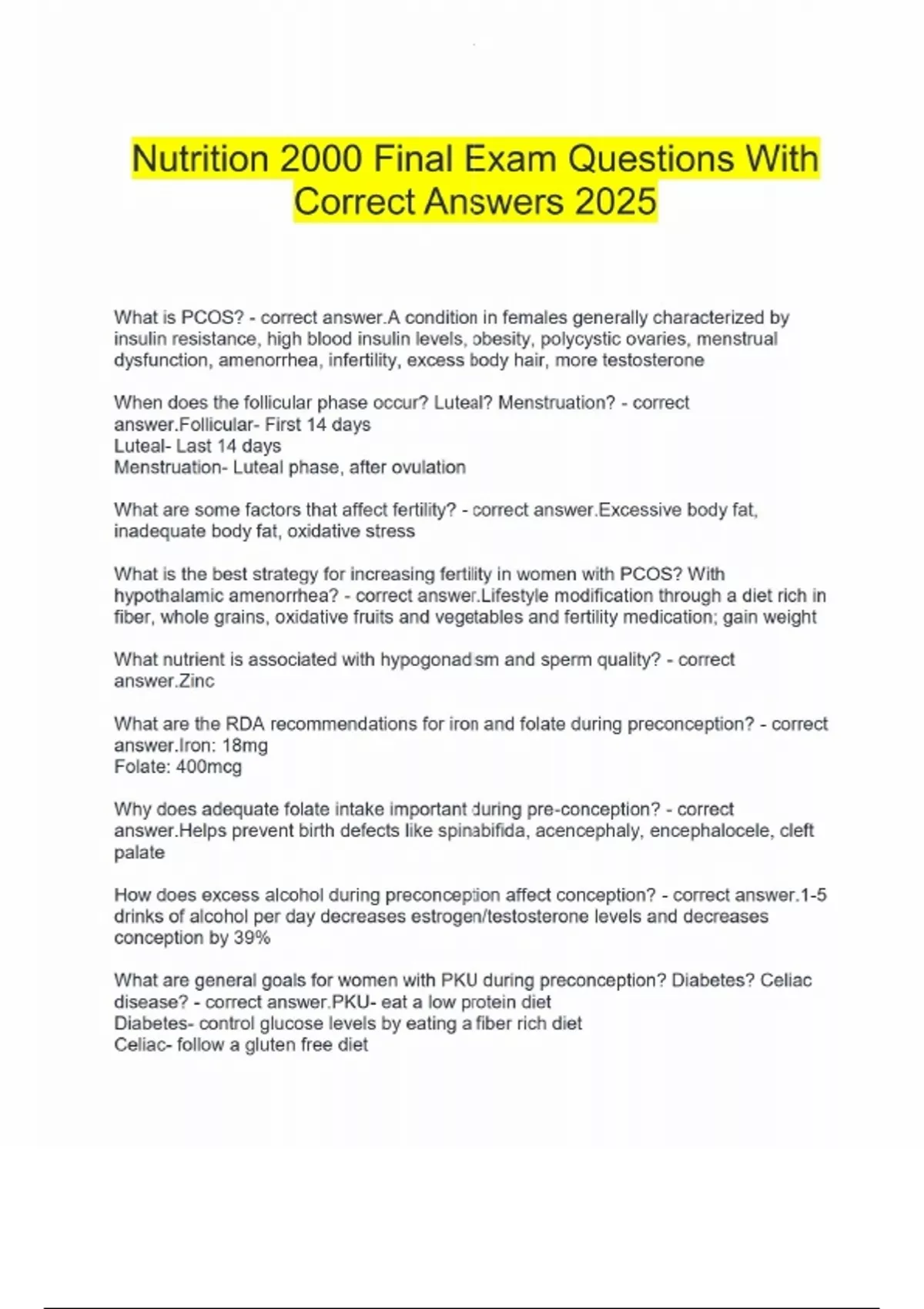 NUTRITION FINAL EXAM QUESTIONS AND ANSWERS PDF visual data 8