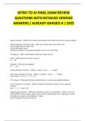 INTRO TO AI FINAL EXAM REVIEW QUESTIONS WITH DETAILED VERIFIED ANSWERS&semi; ALREADY GRADED A&plus;