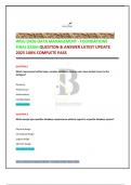 WGU D426-DATA MANAGEMENT - FOUNDATIONS FINAL EXAM QUESTION & ANSWER LATEST UPDATE 2025 100&percnt; COMPLETE PASS