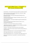    ACCT 2810 Miller Exam 1 Chapters 1-3 With Correct Solutions 2025
