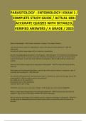 PARASITOLOGY - ENTOMOLOGY I EXAM 1&semi; COMPLETE STUDY GUIDE&semi; ACTUAL 100&plus; ACCURATE QUIZZES WITH DETAILED&comma; VERIFIED ANSWERS &sol; A GRADE &sol; 2025
