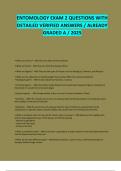 ENTOMOLOGY EXAM 2 QUESTIONS WITH DETAILED VERIFIED ANSWERS&semi; ALREADY GRADED A&plus;