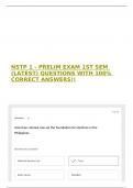 NSTP 1 - PRELIM EXAM 1ST SEM &lpar;LATEST&rpar; QUESTIONS WITH 100&percnt; CORRECT ANSWERS&excl;&excl;