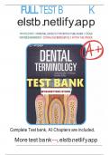Test Bank For Dental Terminology 4th Edition by Calista Kindle&comma; Charline M&period; Dofka Chapter 1-20