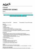 AQA A-LEVEL COMPUTER SCIENCE Paper 1 QUESTION PAPER AND MARK SCHEME COMBINED JUNE 2024