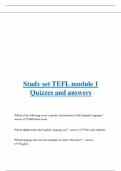 Study set TEFL module 1 Quizzes and answers