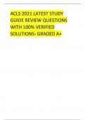 ACLS 2021 LATEST STUDY  GUIDE REVIEW QUESTIONS  WITH 100&percnt; VERIFIED  SOLUTIONS- GRADED A&plus;
