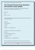 Fair Housing Practice Exam Questions And Answers Latest Update