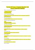 Nursing 307 Exam 1 Complete Questions And Answers With Real Solutions