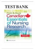 Test Bank for Polit & Beck Canadian Essentials of Nursing Research 4th Edition &lpar;Kevin Woo&comma; 2017&rpar; &vert; All Chapters Covered