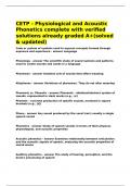 CETP - Physiological and Acoustic Phonetics complete with verified solutions already graded A&plus;