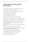 Nail Technician written practical Examination Questions and Answers 100&percnt; CORRECT