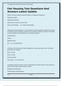 Fair Housing Test Questions And Answers Latest Update