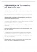 2025-2026 DECA ENT Test questions well answered to pass